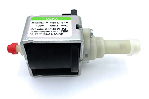Macmaxe Ulka Model E Type Ep5Fm - Replacement Pump Compatible With Breville Espresso Machine - Solenoid Vibratory Water Pump With 2 O-Ring Seals - 15 Bar Max Pressure, 2/1 Min. On/Off, 120V, 60Hz, 46W #TOP1