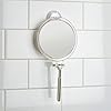 iDesign Plastic Power Lock Suction Shower Shaving Razor Holder, Fog-Free Bathroom or Tub, 6 x 2 x 7, Mirror-Round