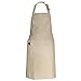 COM-FOUR® fartuch kuchenny z bawelny - fartuch kuchenny z dlugimi wiazaniami - fartuch kuchenny z kieszenia - fartuch chroniacy przed plamami - akcesoria kuchenne (01 sztuk - bez/braz)