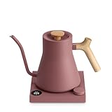 Fellow Stagg EKG Pro Electric Gooseneck Kettle - Pour-Over Coffee and Tea Pot, Stainless Steel, Quick Heating, Desert Rose with Maple Wood Handle, 0.9 Liter