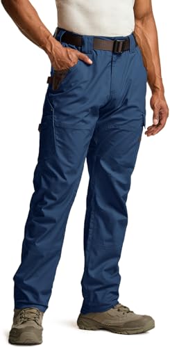 Image of CQR Men's Quick Dry Work Pants, Water Resistant Outdoor Tactical Pants, Lightweight Stretch Cargo Hiking Pants