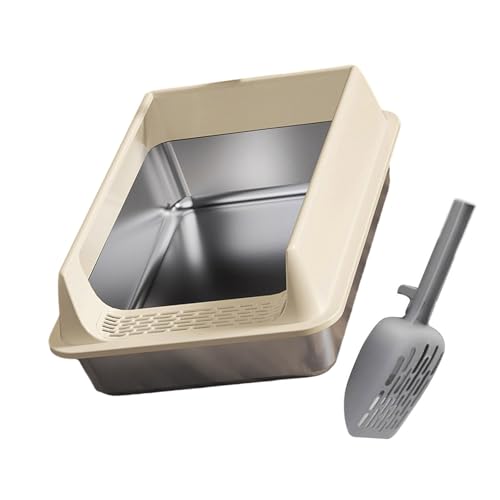 Bandeja grande de acero inoxidable para arenero de gatos miniatura 1