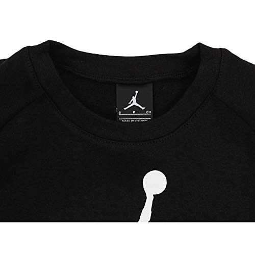 Jordan Boys Youth Jumpman Air Fleece Crew Sweatshirt Size M, L, XL (Black/White, Large (12-13yrs))3