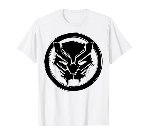 T-shirt Marvel Black Panther Woodcut Logo idéal pour vos soirées cinéma et sorties streetwear