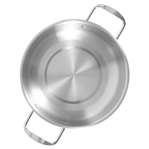 TOPPERFUN Olla Coreana de Acero Inoxidable 20 Cm Doble Asa Olla para Fideos Ramen y Sopa Adecuado para Cocinar al Aire Libre y Acampar para Cocina y Estofados