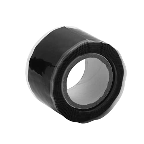 SOLUSTRE 2 Rollos cinta de silicona autoadhesiva adhesivo fuerte cinta transparente barrera cinta impermeable selladores salida cinta de sellado electrico cinta electrica de silicona Black