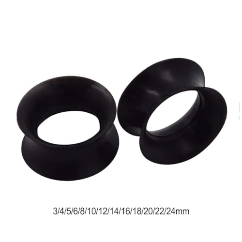 siduytin Silikon Fleshes Tunnel Ohrstöpsel, Unisex, für breite Anwendung, Silikagel Silikon Tunnel, Ohrdehner, schwarz 12mm
