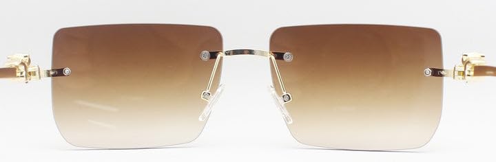 Navigator Style Brown Modern Rectangle Sunglasses Polarized No Frame Sunnies for Women4