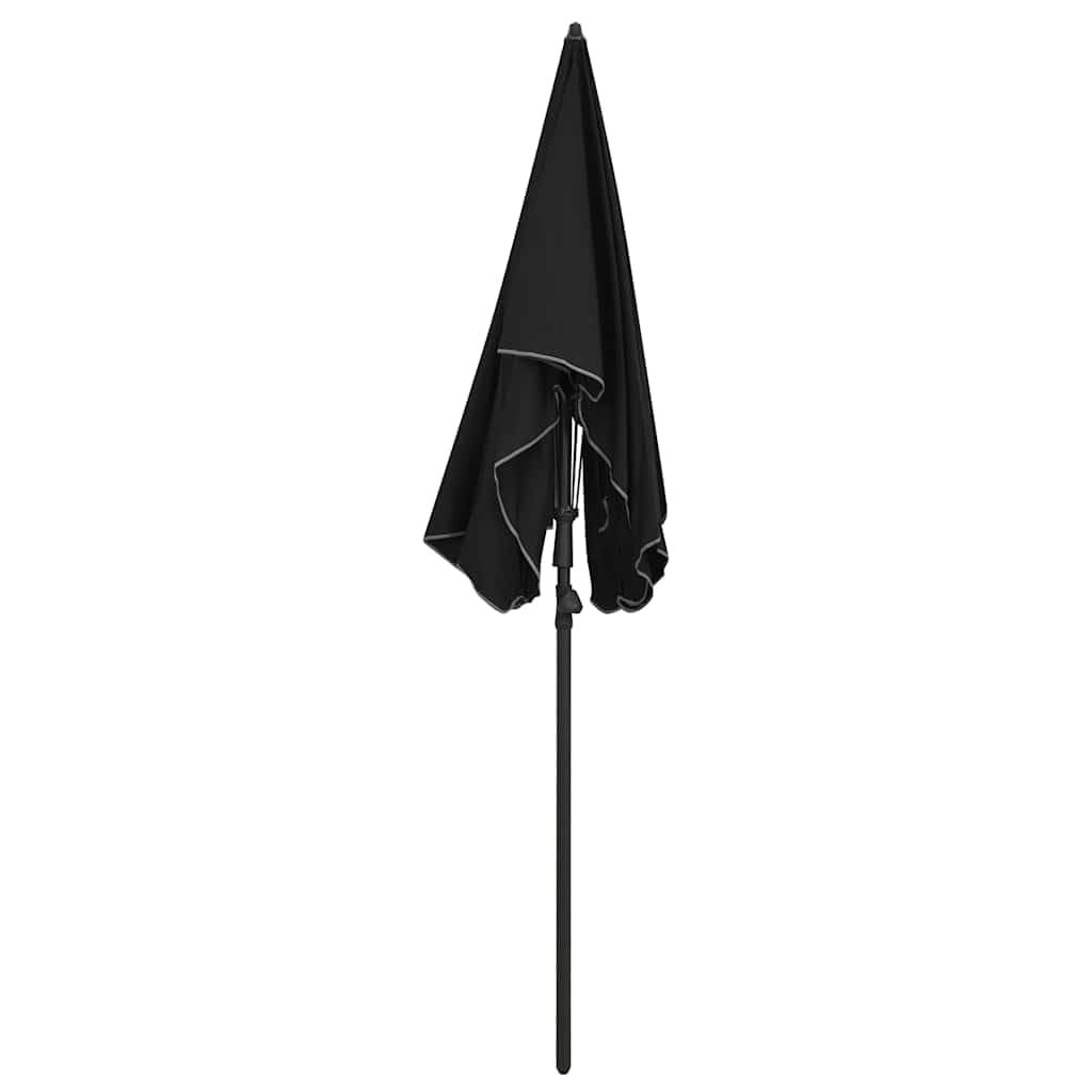 Ombrellone da Giardino 200x con Palo in Acciaio Tortora Tenda parasole inclinabile con meccanismo a manovella, protezione UV, supporto resistente per patio, terrazza e outdoor