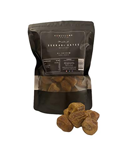 Sukkari Dates Saudi Dates Dried Fruit Snacks Organic Dates - Sukkari Rutab Dates Saudi DatesMufattal Al-Qaseem- Dried Dates - Fresh Dates Premium - Honeycomb London - 500g Pouch