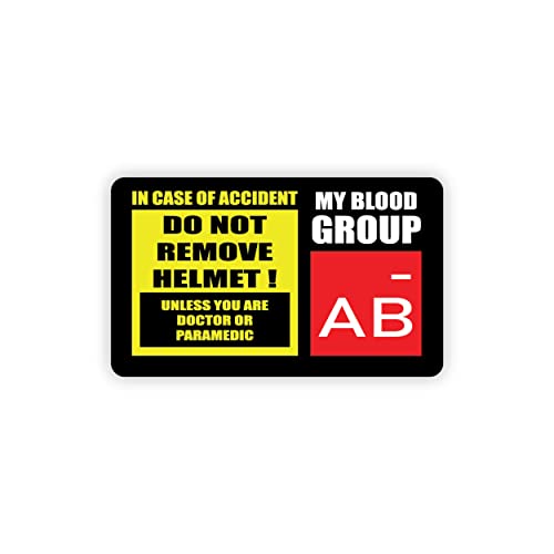Image of Safety Caution Sign Quotes and Blood Group Helmet Stickers for Bike Riders Multicolor Vinyl Sticker 3 x 1.8 inch (AB-)