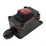 UrbanHui IP65 Rated High Current Inline Control Switch 16A 250V Compatible with 12-24V and 220V Systems Flame-Retardant Housing for Outdoor Lighting Pumps Tools Fans Applications Red(A)