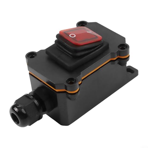 UrbanHui IP65 Rated High Current Inline Control Switch 16A 250V Compatible with 12-24V and 220V Systems Flame-Retardant Housing for Outdoor Lighting Pumps Tools Fans Applications Red(A)