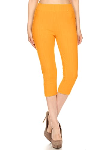Image of Leggings Depot Women's Cotton Blend Stretch Pull-on Jeggings Casual Pants with Pockets (Available in Plus Size)