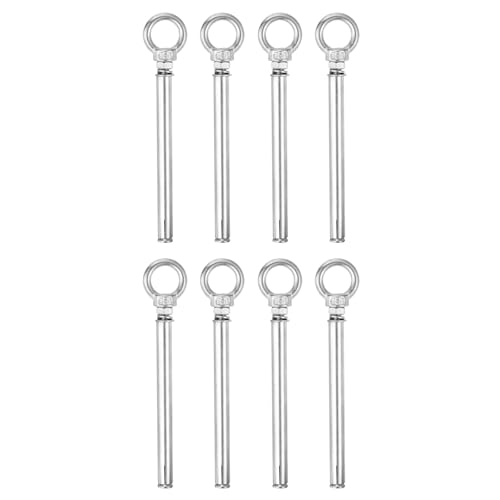 Image of uxcell Ring Lifting Expansion Eyebolt, 8pcs M6x120mm 304 Stainless Steel Expansion Screw with Eye Ring for Concrete Brick Wall