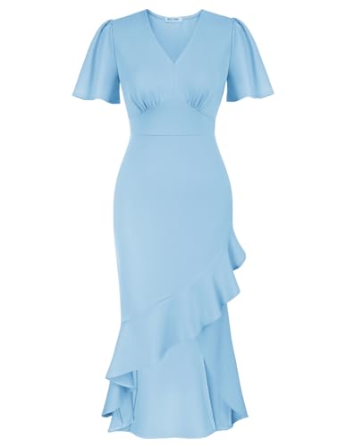 GRACE KARIN Damen Sexy Bodycon Kleid Kurzarm Sommerkleid Cocktail Kleid...