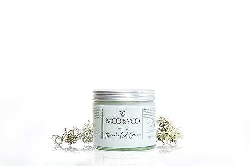 Moo & Yoo Miracle Curl Cream, Curl Cream for Curly & Wavy Hair with Marula Oil & Shea Butter, Defines Curls