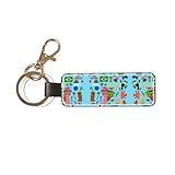 AACPPB South America Map With Icons Printed PU Leather Keychain, Secure Key Ring Holder, Personalized Gift with Lobster Claw