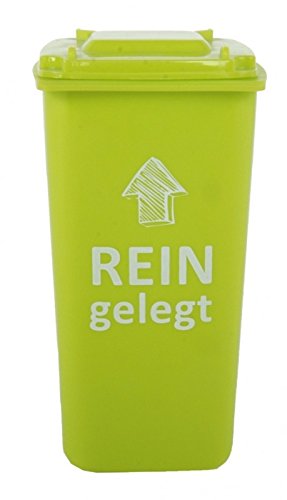 Preisvergleich Produktbild Tischmülleimer grün mit witzigem Spruch: Reingelegt!