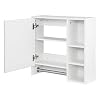 eSituro-Mueble-Suspendido-de-Espejo-Mueble-Colgante-Armario-de-Ducha-Armario-de-Pared-con-Toallero-y-Estante-de-Medicamentos-Armario-de-Bano-con-Puertas-Blanco-60x20x60cm-SBP0056 eSituro-Mueble-Suspendido-de-Espejo-Mueble-Colgante-Armario-de-Ducha-Armario-de-Pared-con-Toallero-y-Estante-de-Medicamentos-Armario-de-Bano-con-Puertas-Blanco-60x20x60cm-SBP0056