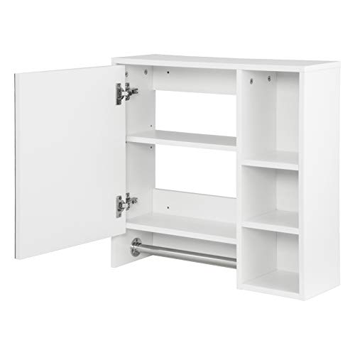 eSituro-Mueble-Suspendido-de-Espejo-Mueble-Colgante-Armario-de-Ducha-Armario-de-Pared-con-Toallero-y-Estante-de-Medicamentos-Armario-de-Bano-con-Puertas-Blanco-60x20x60cm-SBP0056