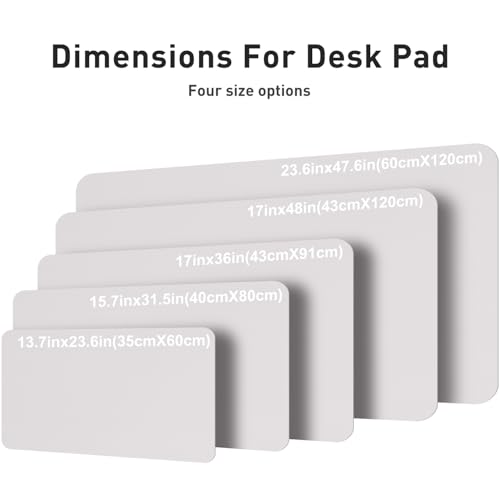 Image of Aothia Faux Leather Desk Mat - Large Mouse Pad, Non-Slip PU Leather Blotter, Waterproof Writing Surface for Office and Home (Pale Lavender White, 47.2 inch x 23.6 inch)