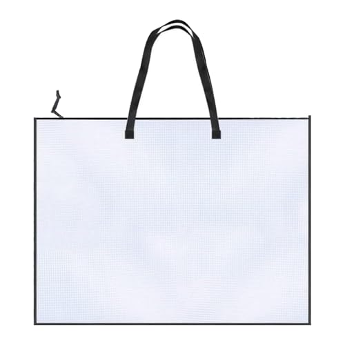 Carpeta A2, 63 * 47,1 cm Carpeta para dibujos Poster Organizer, Carpeta DIN A2, Carpeta transparente con rejilla, Carpeta de arte con asa y cremallera, Bolso portafolio para llevar obras de arte