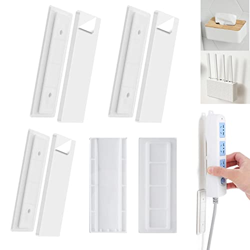Regletas Enchufes Pared 4 Auto Adhesivo Fijador Power Strip,Soporte Para Regleta De Enchufes Montado En La Pared Sin Orificios,Se Puede Utilizar En...