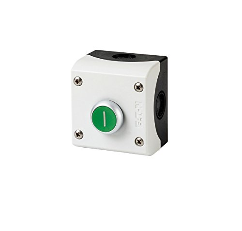 Poussoir vert plat Eaton commande double 1 NO + 1 NC montage panneau