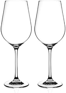DIAMANTE Red Wine Glasses Pair - Auris Collection Undecorated Crystal - Set of 2