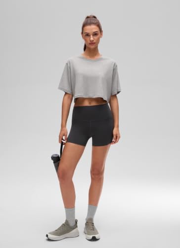 Image of CRZ YOGA Pima Cotton High Neck Crop T-Shirt