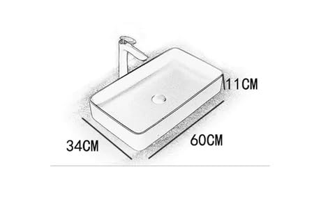 Image of InArt Ceramic Green Matt Table Top Wash Basin, 60 x 34 x 11 CM, Modern Counter Basin for Living Room or Bathroom
