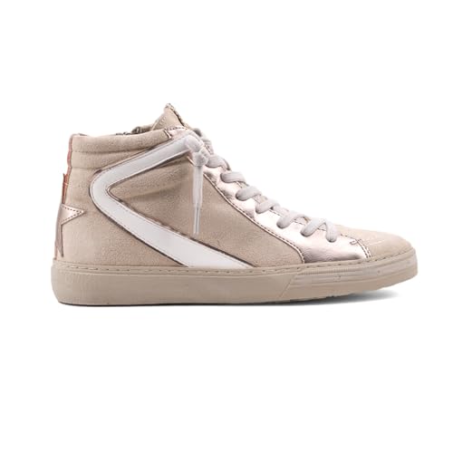 Womens Rooney Glitter High Lace Up Sneakers Shoes Casual - Beige