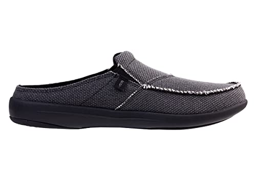 REVITALIGN Men's Siesta Canvas Mule, Black, 12