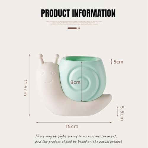 Cute Pen Container Holder Snail-shape Desk Decoration Stocking Stuffers Creative Multi-Functional Pen/pencil Holder Desk Organizer Accessory Makeup Storage Office Home Art Supply Nice Gift (Green) - Image 3