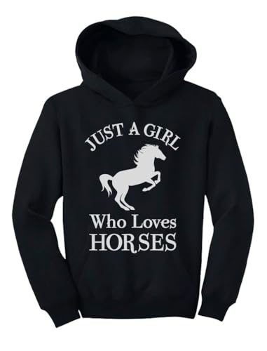 Tstars Just a Girl Who Loves Horses Hoodie for Girls Youth Equestrian Hoodies Gift Horseback Riding and Fans