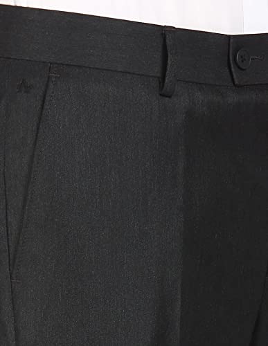 Image of Arrow Men Charcoal Flat Front Solid Formal Trousers