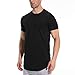 LETAOTAO Tall Mens Workout Shirts Hipster Slim Fit Extra Long T-Shirts Longline Drop Cut Gym Muscle Tee
