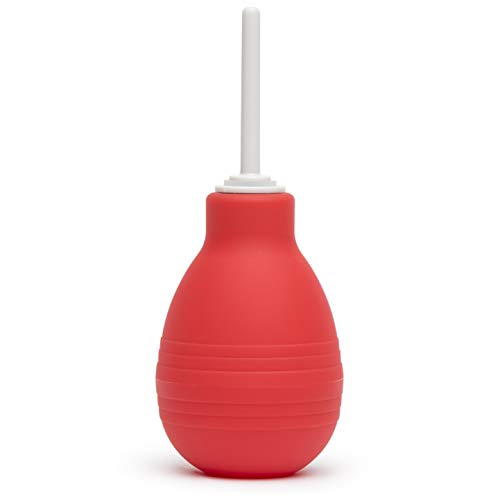 Lovehoney Red Anal Douche Enema Bulb with Slim Nozzle 225ml 2.5 inch