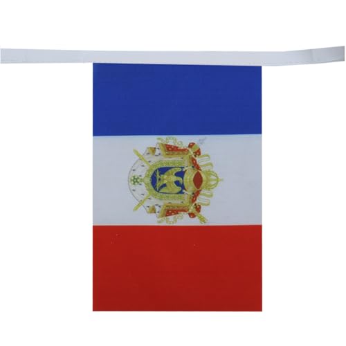 Image of Napoleon First French Empire 6 meters BUNTING Flag 20 flags 9'' x 6'' - Napoleonic Empire of France STRING flags 15 x 21 cm - AZ FLAG