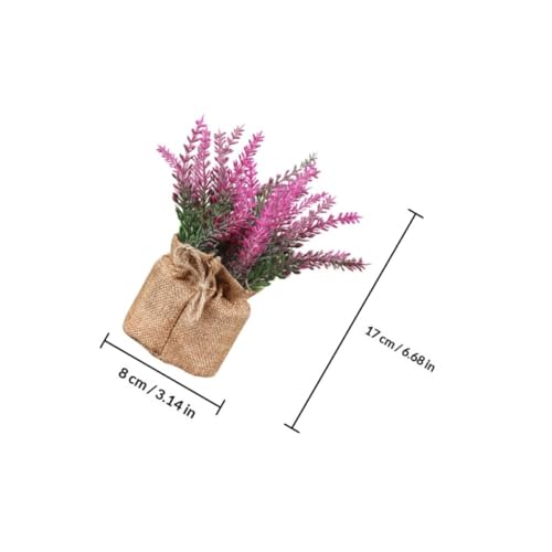 Mini Adornos de Bonsái de Lavanda en Maceta Decorativos para Casa y Sala de Estar 4 uds 3