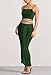 HUUSA Womens Plus Size Sexy 2 Piece Long Dress Fashion Trendy Cocktailmaxi Skirt with Slit Juniors Girls Spaghetti Strap Backless Asymetric Hem Birthday Brunch Outfits Dress Green XL