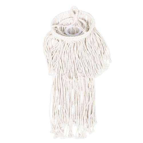 GRIRIW Cotton Rope Lamp Shade Style Macrame Hanging Light Cover Ceiling Light Shade Tassel for Home Decor