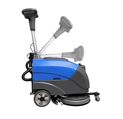 Floor Scrubber Machine with 15'' Brush, Foldable Walk Behind Hand...