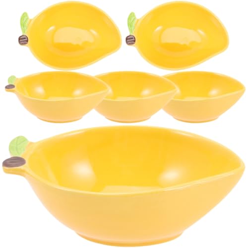 Coupelles à sauce forme fruitée en céramique jaune pour mariage - 2