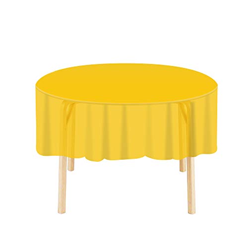 🛒 Flash Sale Disposable Table Covers 6 Pack Premium Plastic Round Tablecloth 83 in. x 83 in. for Indoor or Outdoor Parties Birthdays Weddings Christmas Yellow Review Product Disposable Table Covers 6 Pack Premium Plastic Round Tablecloth 83 in. x 83 in. for Indoor or Outdoor Parties Birthdays Weddings Christmas Yellow