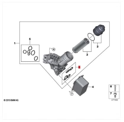Link-Lock Oil Filter Housing & Oil Cooler Gasket Seal Kits 11428583897FKM for BMW B58 B57 Engine 12345678 Series X3 X4 X 4