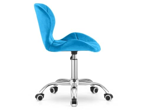 Image of Amazon Brand - Umi Height-Adjustable Velvet Office Study Computer Desk Chair for Salon, Spa, Bar in Light Blue Color