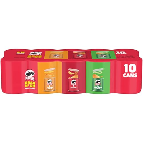 Pringles Potato Crisps, Grab N' Go Snack Pack, Variety Pack, 10 Cans - image 1
