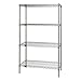 Quantum H/D 74"H 4-Shelf Wire Shelf Kit, 800lb, WR74, NSF, Stainless Steel, L/T